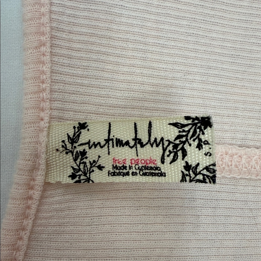 INTIMATELY FREE PEOPLE Light Peach Button-Front Ribbed Tank Top Size Small - Picture 5 of 9